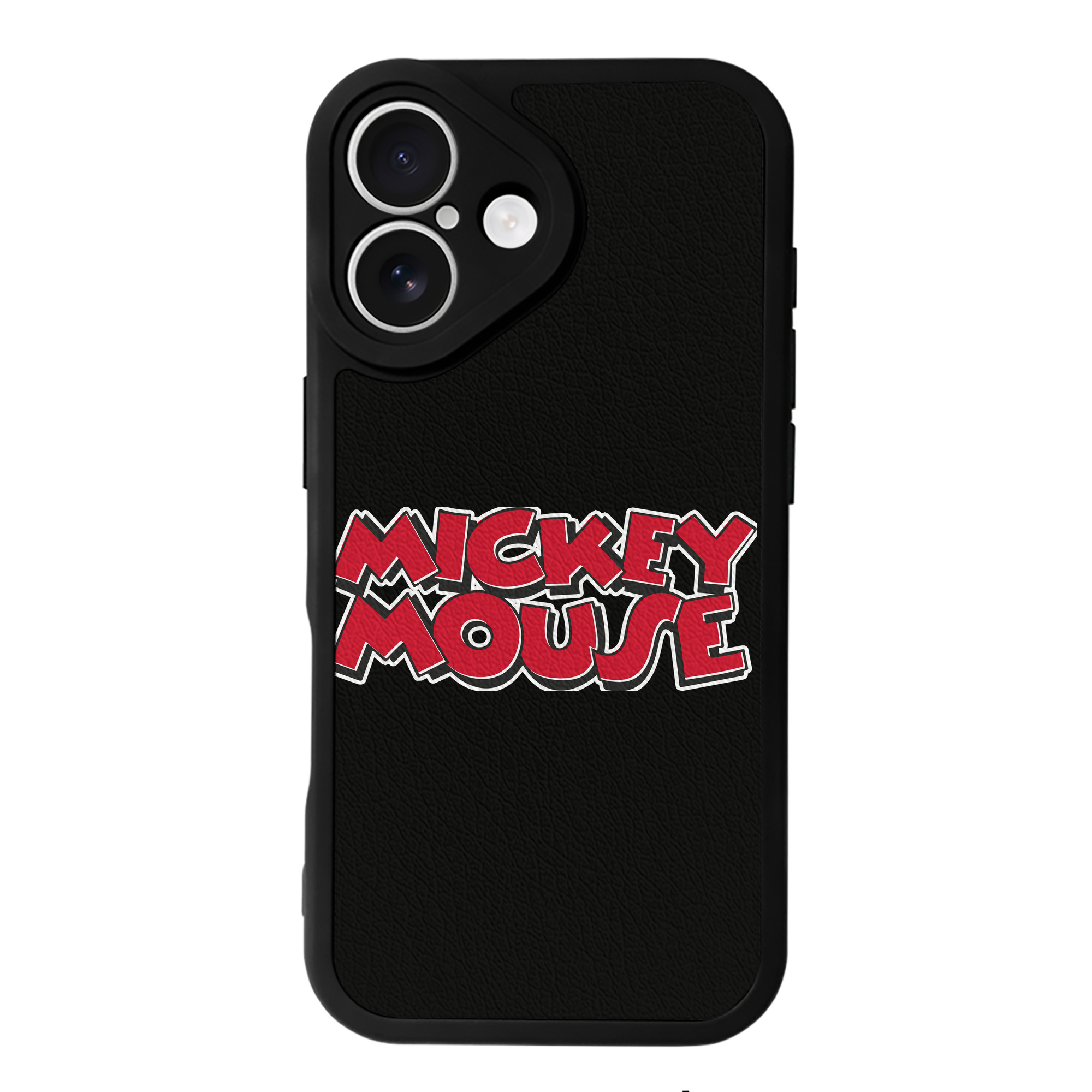 （画像用） ミッキーマウス Mickey Mouse 【iPhone 16シリーズ対応】シリコンスマホケース（レザー調） 材質：シリコン